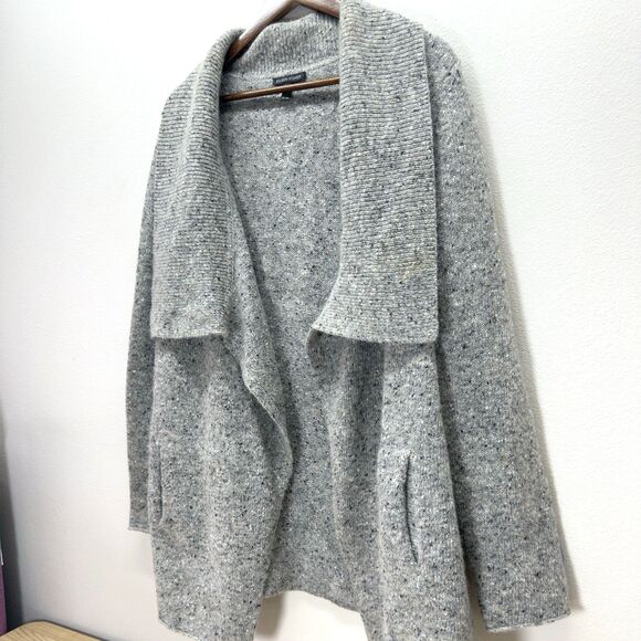 Eileen Fisher Wool Mohair Open Shawl Size XL Jacket Cardigan Speckle Office Cozy - Picture 3 of 11